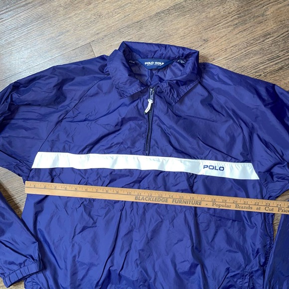 Vintage Ralph Lauren Polo Golf Logo Anorak Windbreaker L Navy Blue - Picture 3 of 7